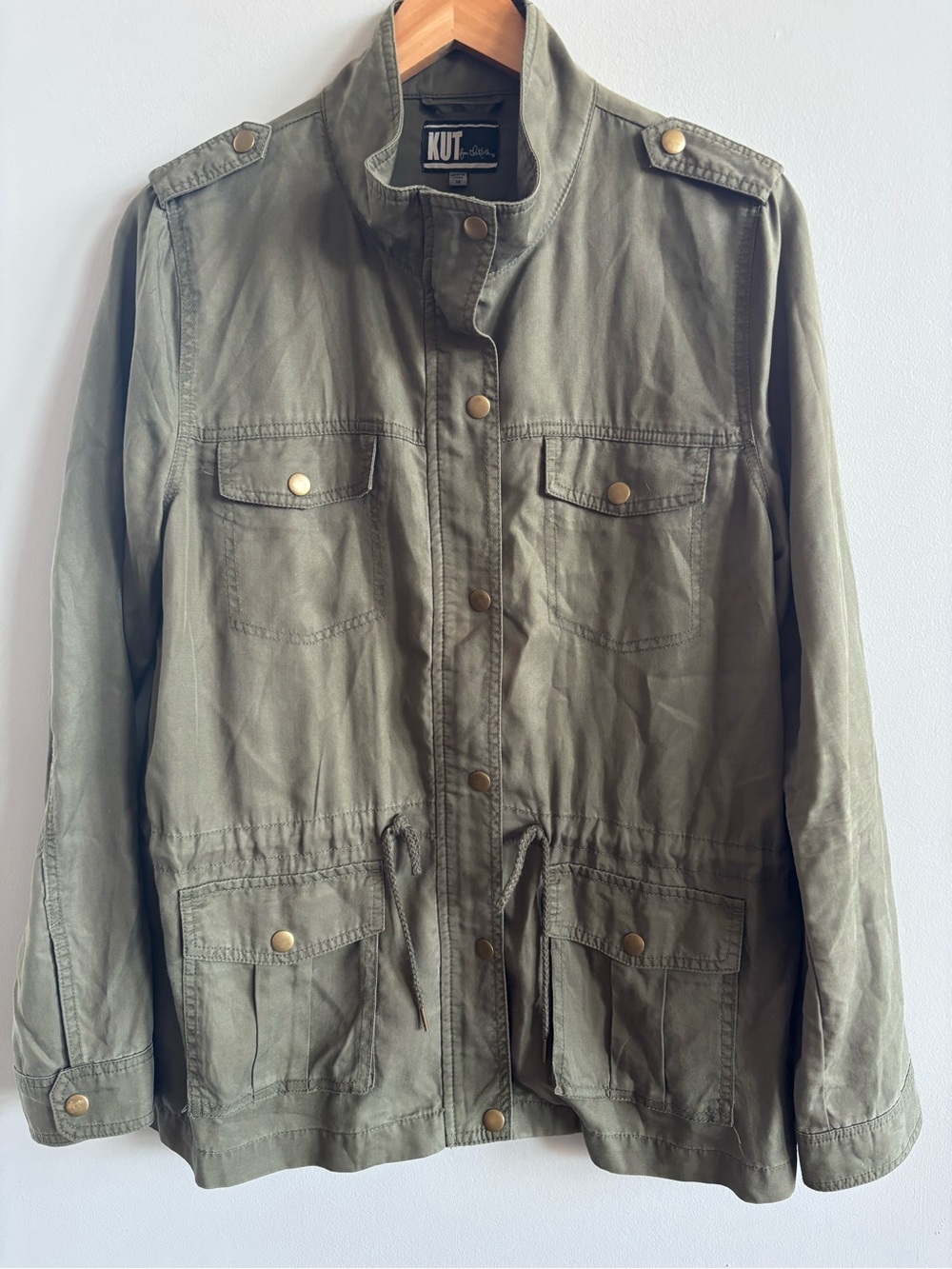 KUT from the Kloth women’s Olive Green Military Utility Jacket Size M